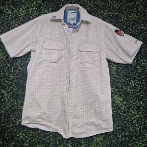 Casual Beige Button Down Shirt for Men